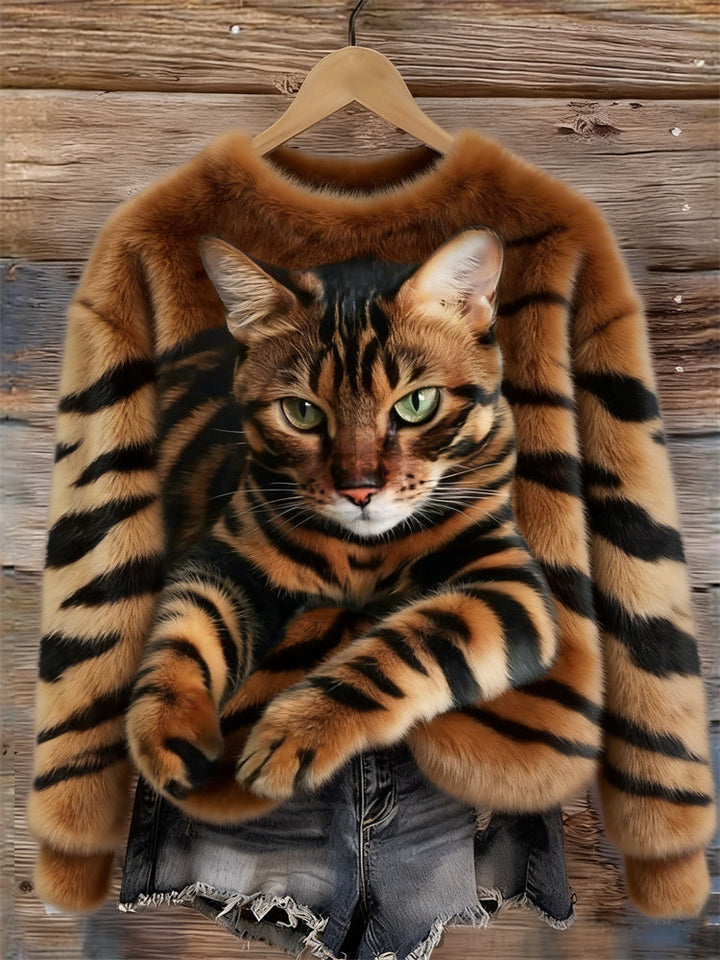 Marie™ | Élégant Pull Doux à Motif Chat