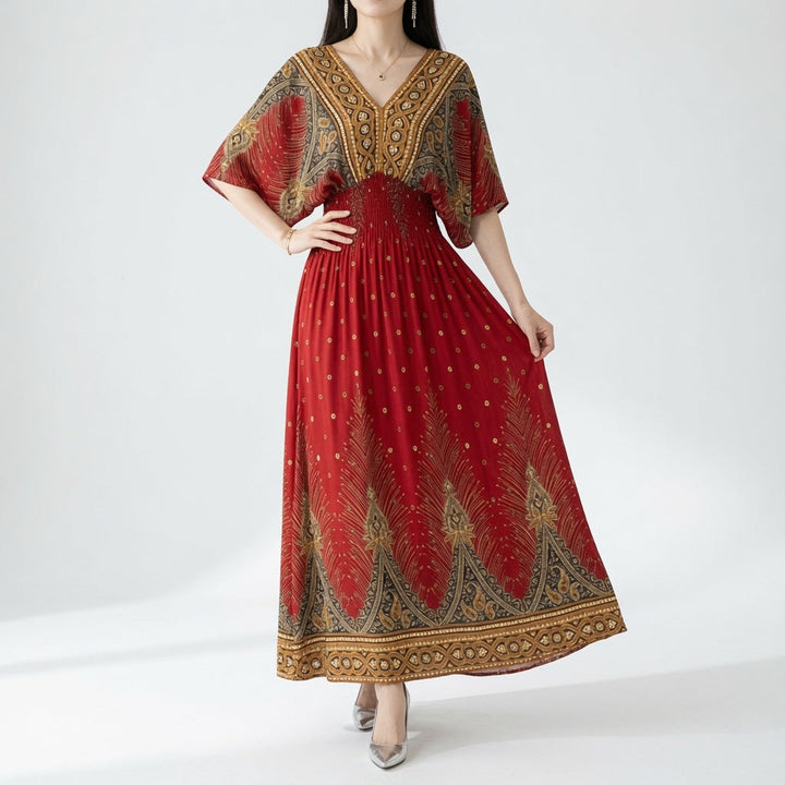 Orientale™ — Élégante Robe Maxi à Imprimé Ethnique Bohème