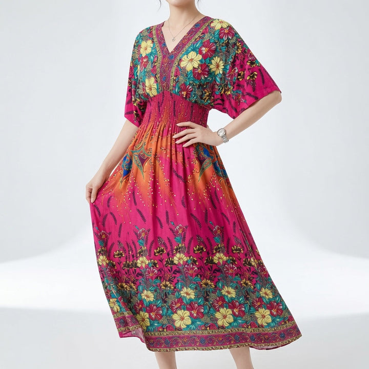 Orientale™ — Élégante Robe Maxi à Imprimé Ethnique Bohème