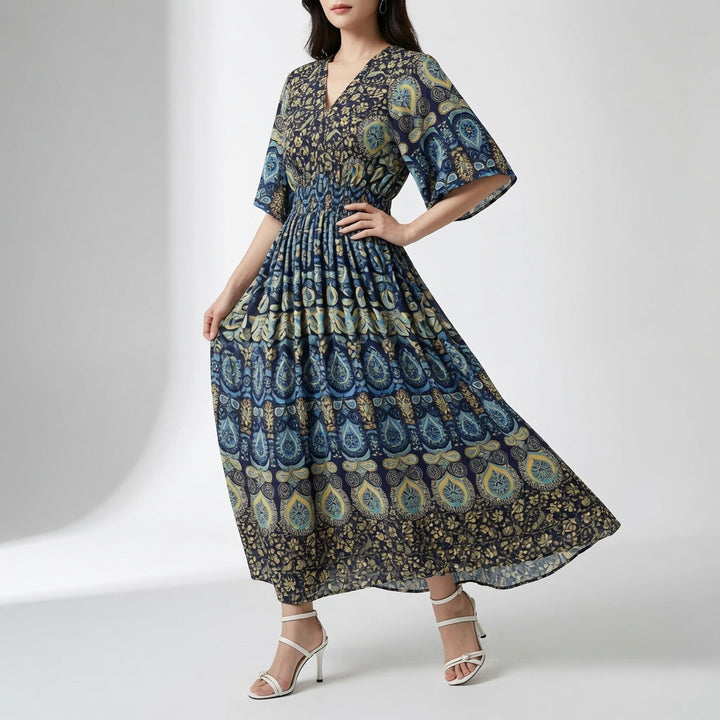 Orientale™ — Élégante Robe Maxi à Imprimé Ethnique Bohème