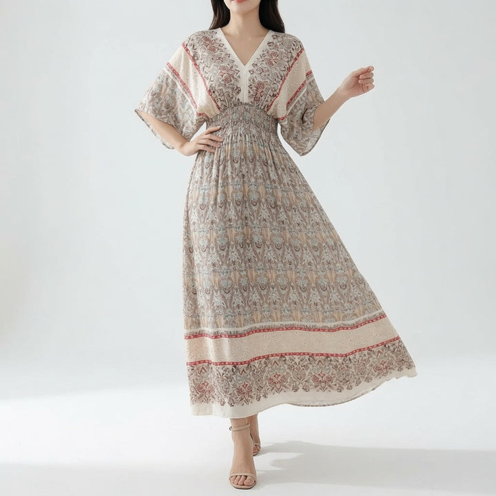Orientale™ — Élégante Robe Maxi à Imprimé Ethnique Bohème