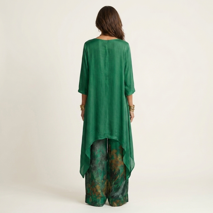 Cariola | Ensemble deux pièces en coton et soie avec tunique asymétrique élégante