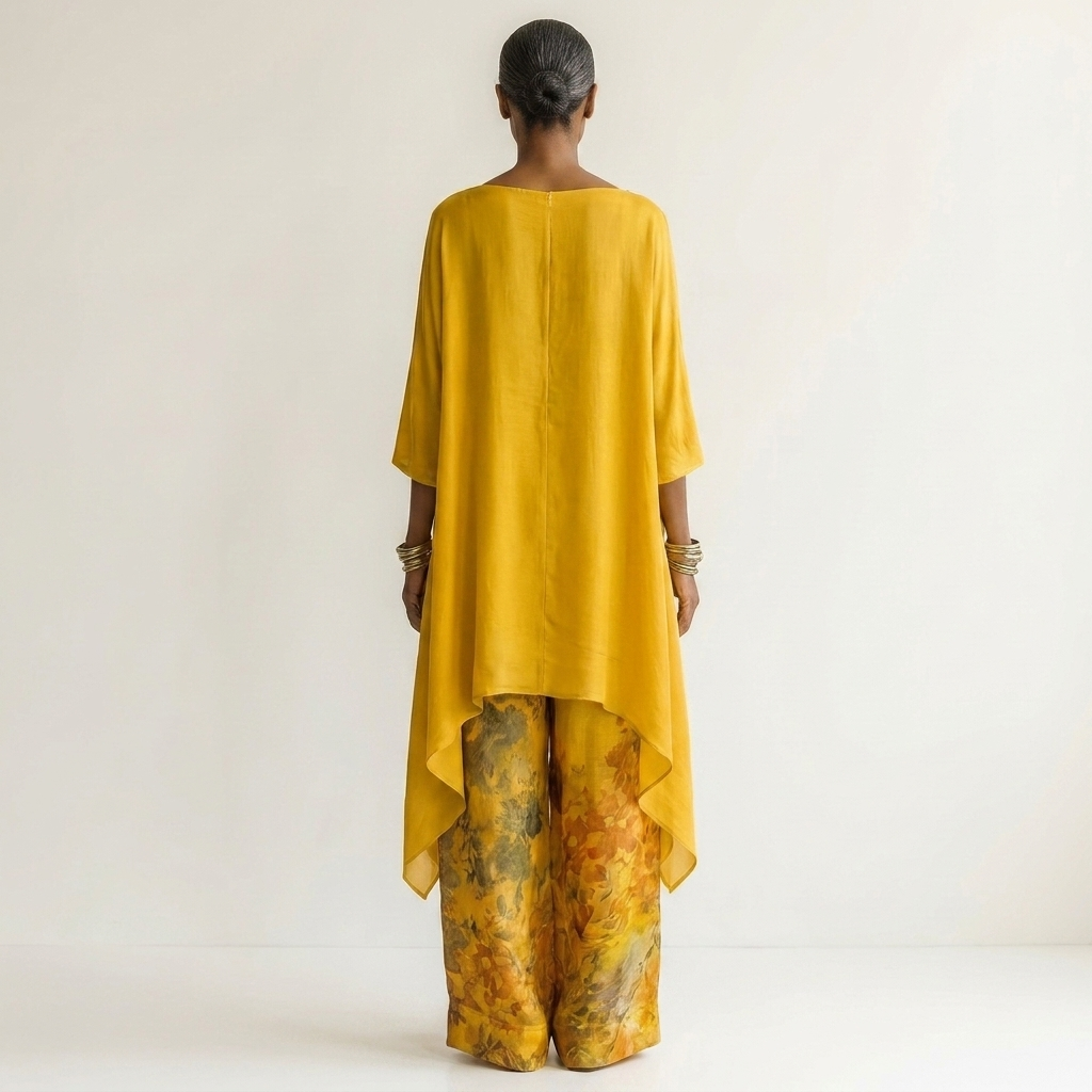 Cariola | Ensemble deux pièces en coton et soie avec tunique asymétrique élégante