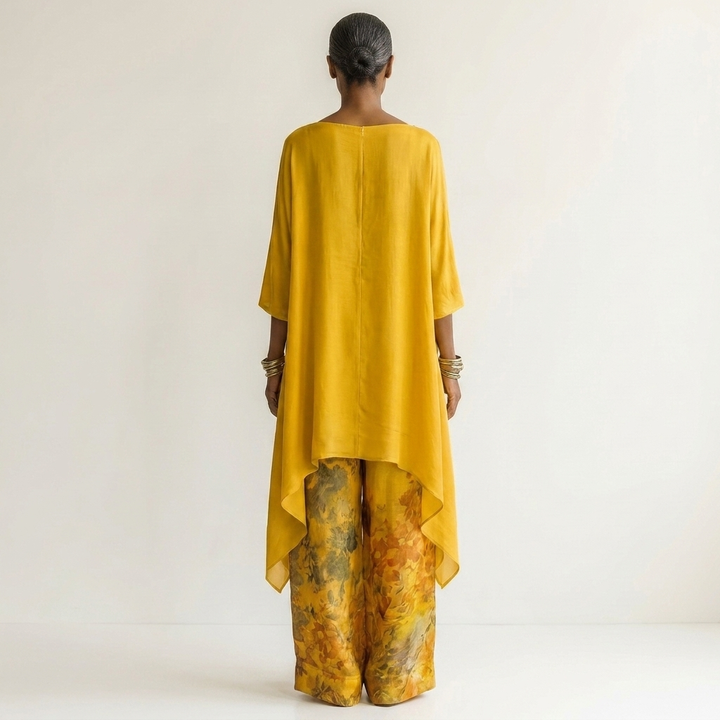 Cariola | Ensemble deux pièces en coton et soie avec tunique asymétrique élégante