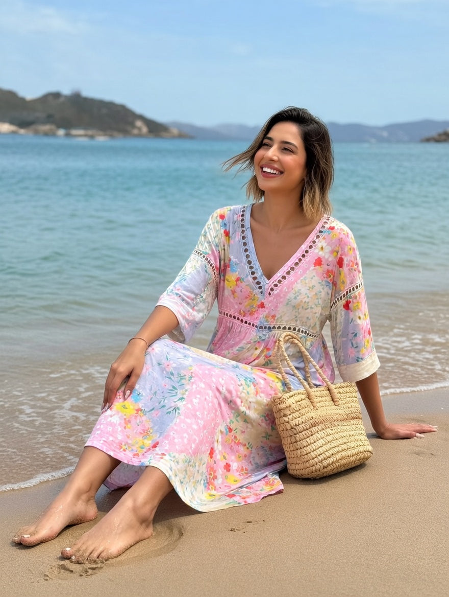 Lysiane™ — Robe d'été fluide à motifs floraux