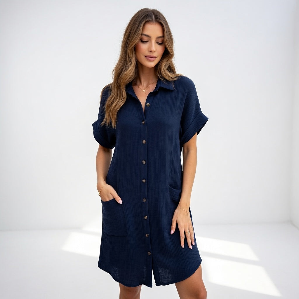 Béatrice™ — Élégante Robe Chemise Pratique à Porter