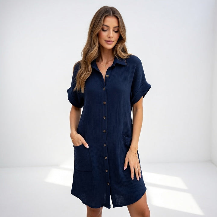 Béatrice™ — Élégante Robe Chemise Pratique à Porter
