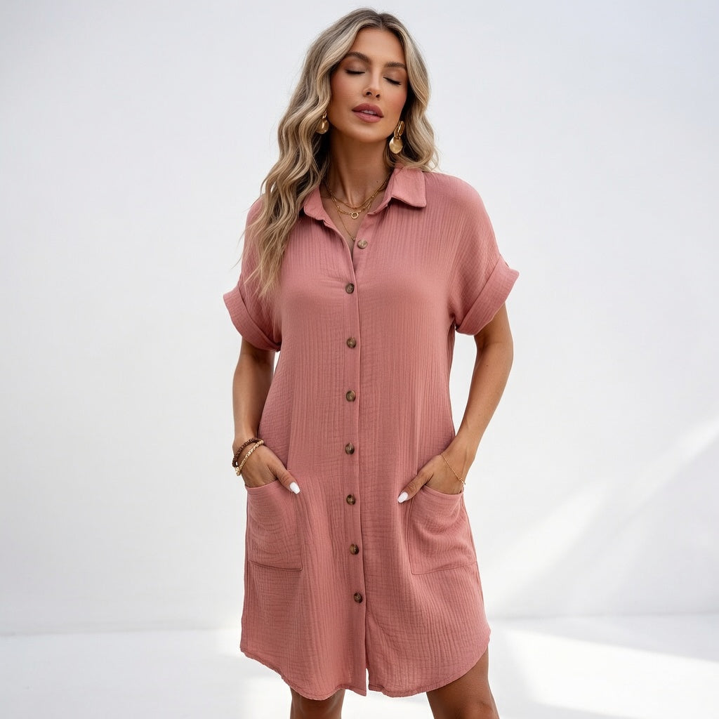 Béatrice™ — Élégante Robe Chemise Pratique à Porter
