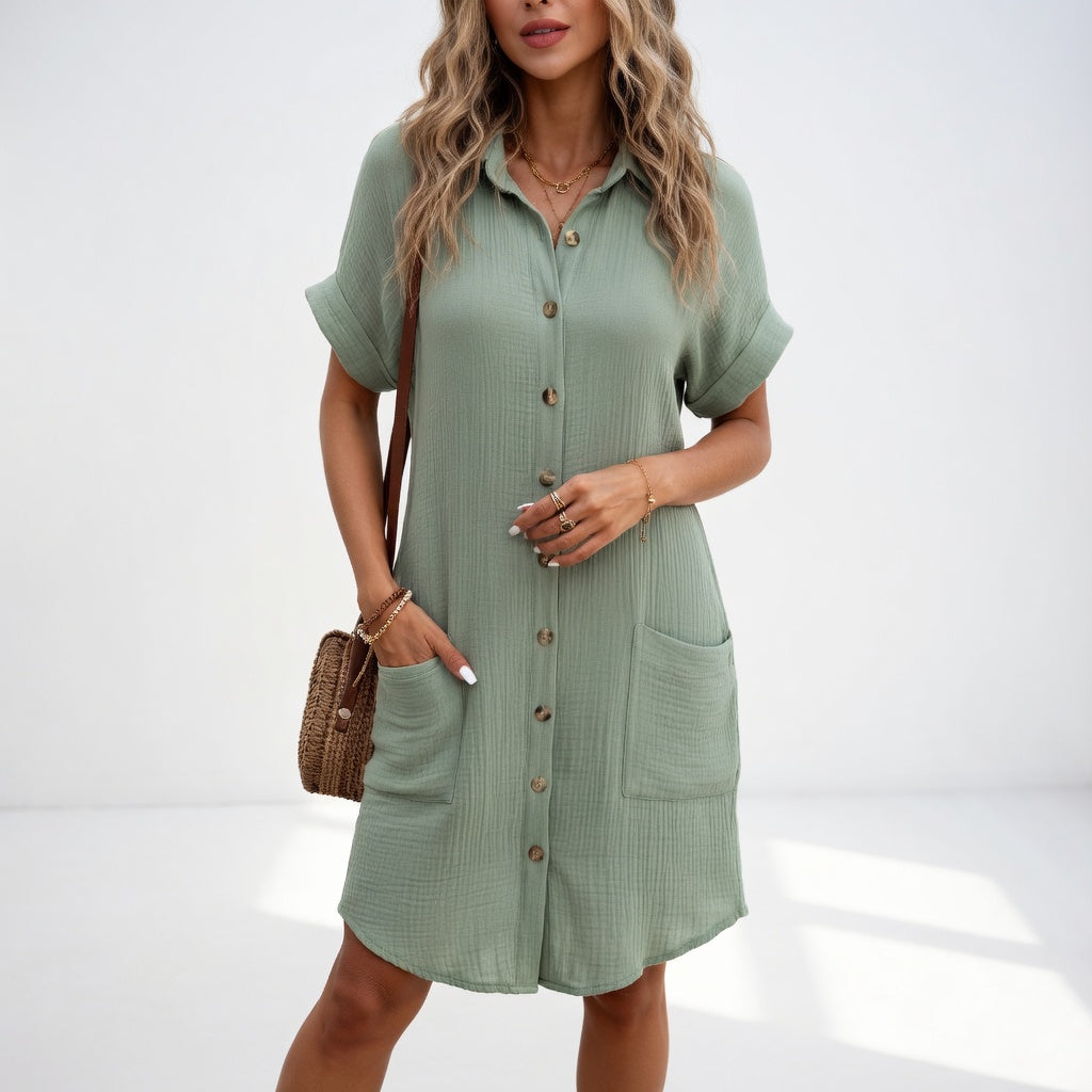 Béatrice™ — Élégante Robe Chemise Pratique à Porter