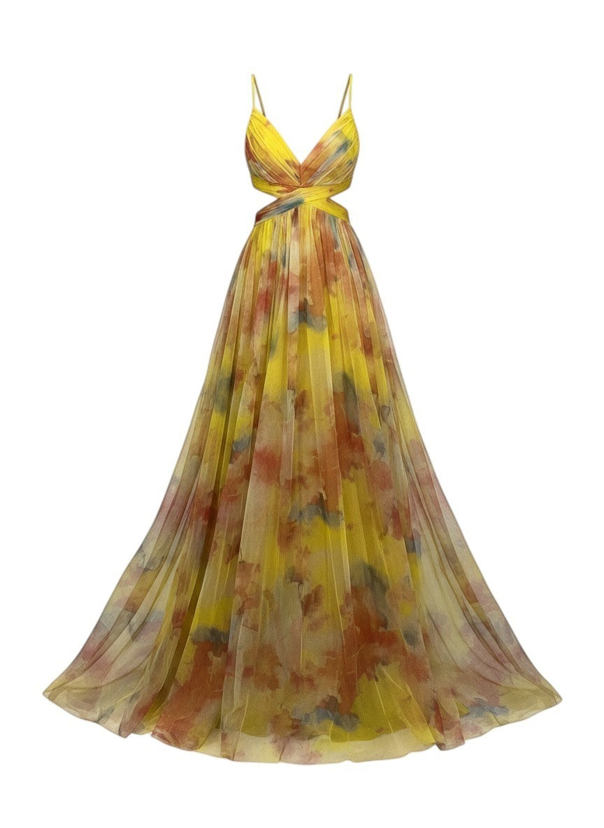 Émilienne™ — Robe longue artistique avec effet fluide