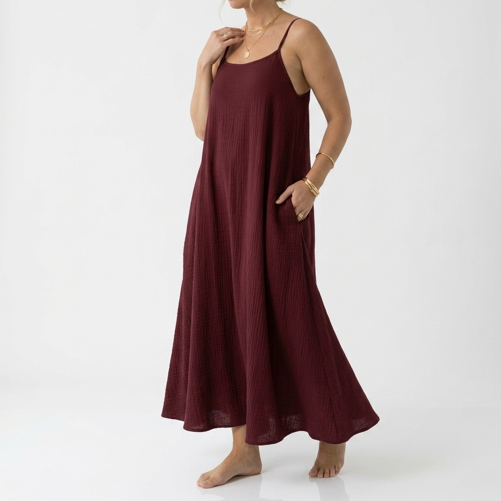 Dorsale™ - Robe Maxi Dos Nu avec Bretelles à Lacet